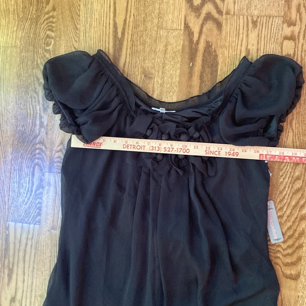NWT Lucca Couture L black mini dress sweet girl dark Academia goth embellished - Picture 12 of 16